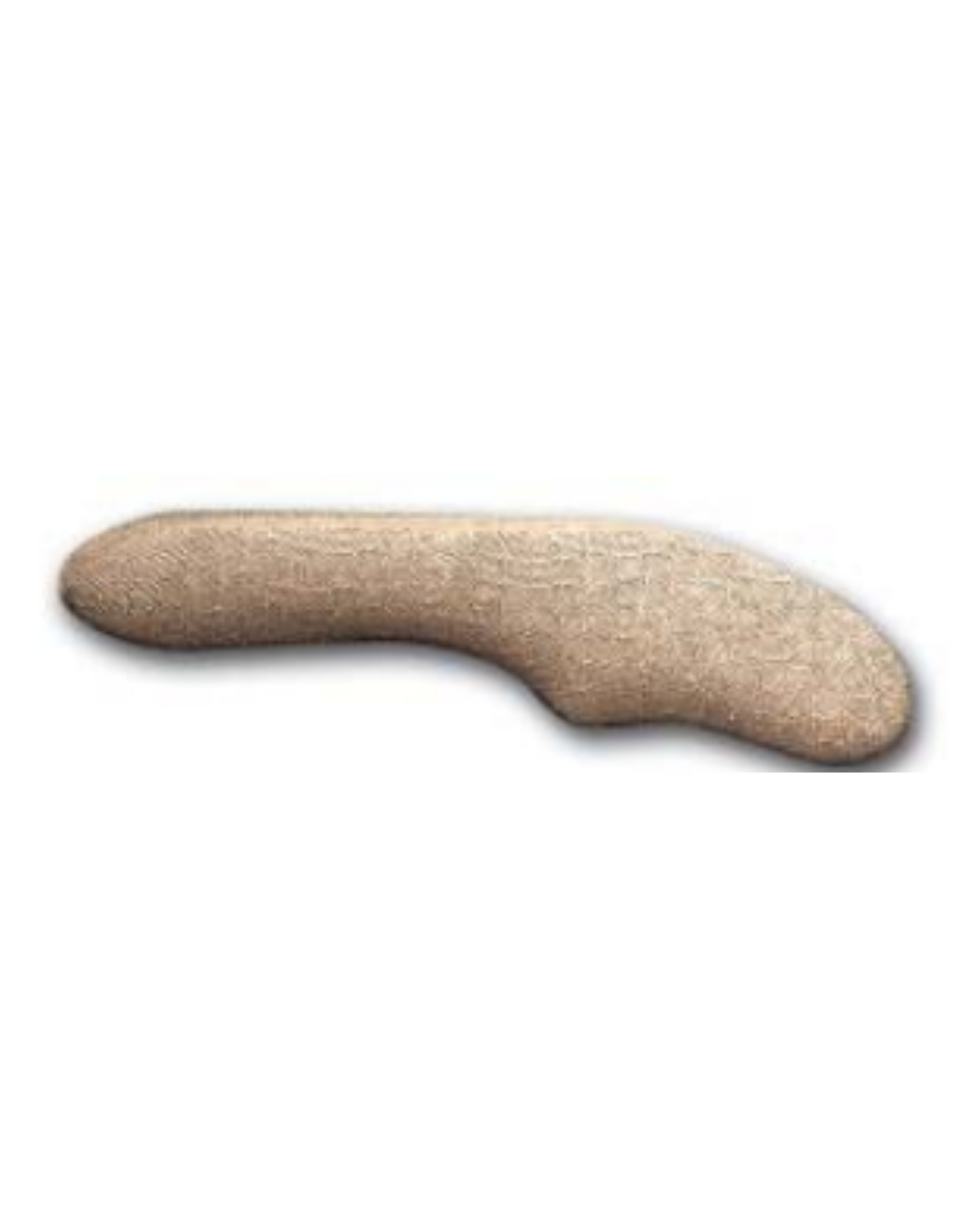 Tan fabric-wrapped universal modular ABS armrest, curved elongated profile shown against plain background