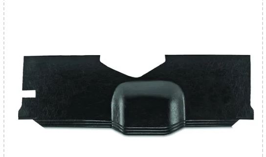Black car dashboard mat with a cup holder on a white background