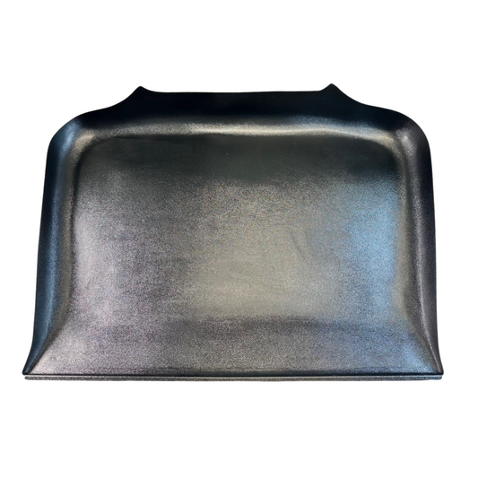 Black rectangular plastic tray on a white background