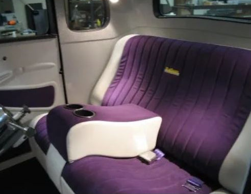 Close up of 1932 Ford 3‑ or 5‑window coupe molded ABS trim‑to‑fit headliner showing quarter panel