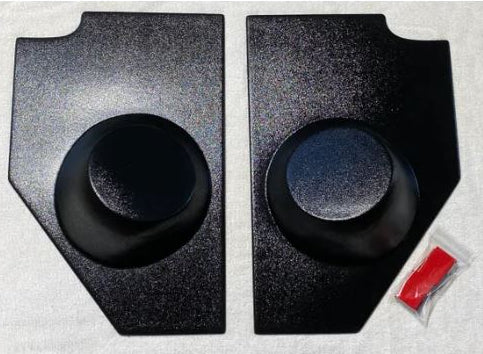 Pair of ABS molded kick panels for 1947–1955 Chevrolet truck designed to accommodate speaker pods and dual lock tabs.