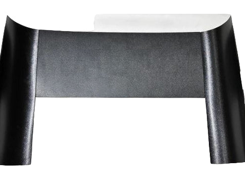 Complete rear cab surround center kit for 1948-1952 Ford Truck, with special corners for tank and gas filler tube hole, made of black ABS plastic.