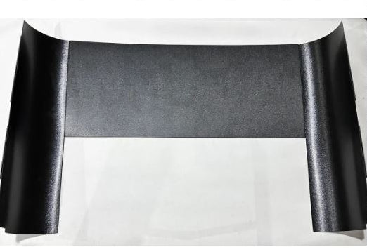 Complete rear cab surround center kit for 1948-1952 Ford Truck, with special corners for tank and gas filler tube hole, made of black ABS plastic.