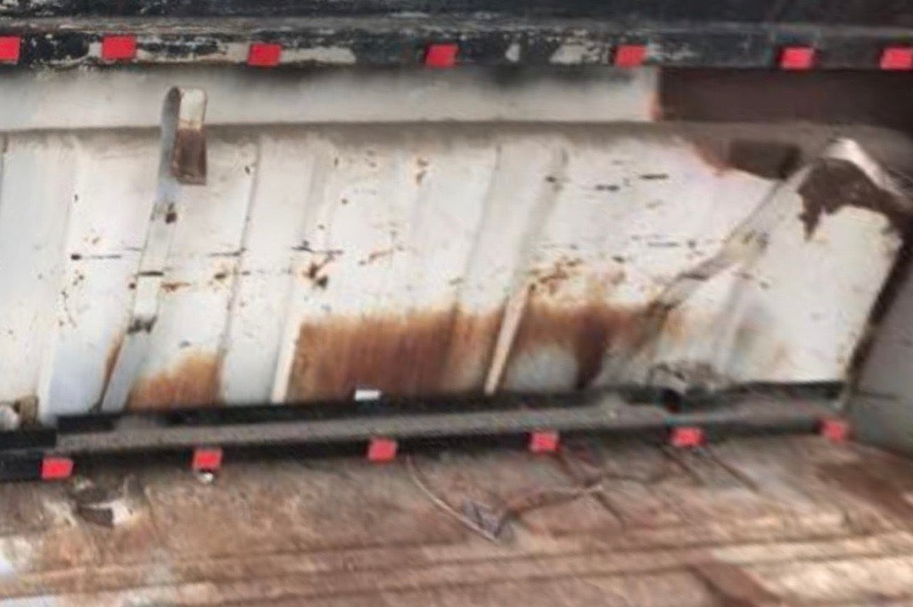 Before picture showing rust and wear and tear