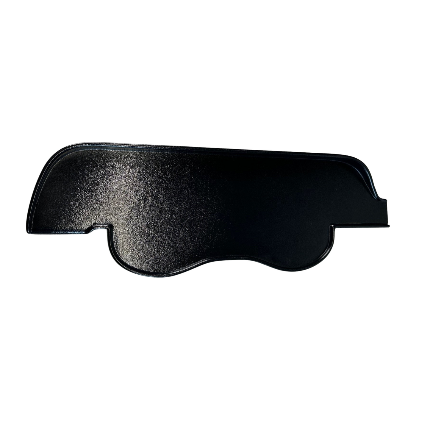 Black textured ABS extended dash panel for 1967-1968 Ford Mustang, two-piece unit shown from above