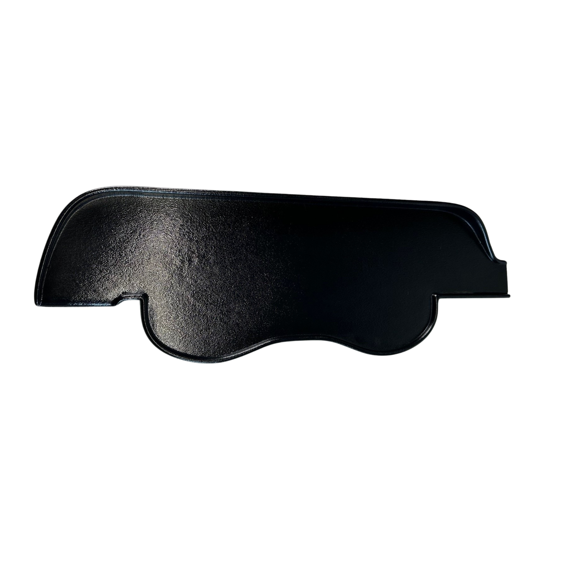 Black textured ABS extended dash panel for 1967-1968 Ford Mustang, two-piece unit shown from above