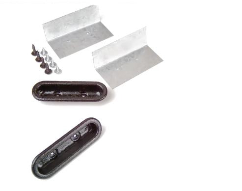 Universal small ABS door pull kit with metal brackets and hardware by Rod Doors on a white background