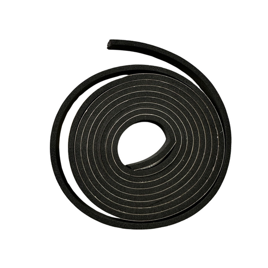 Edge tape — 1/8 inch by 3/8 inch black flexible trim tape rolled into a coil, 25 foot roll