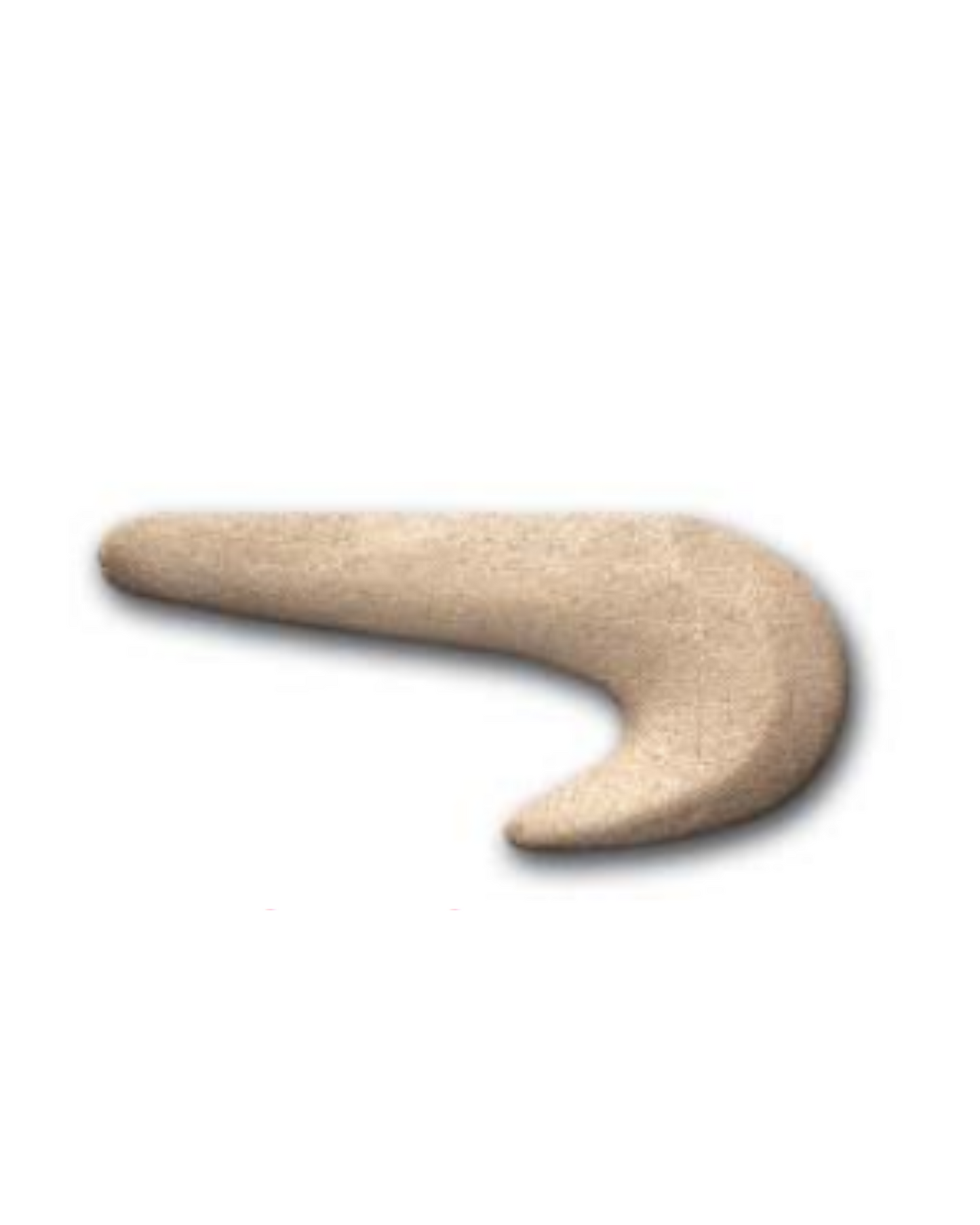 Tan ABS universal modular armrest, curved hook-shaped profile shown against plain background