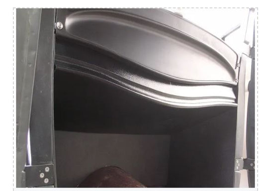 Contoured under dash panel for 1931-1934 Ford vehicles, primarily black in color.