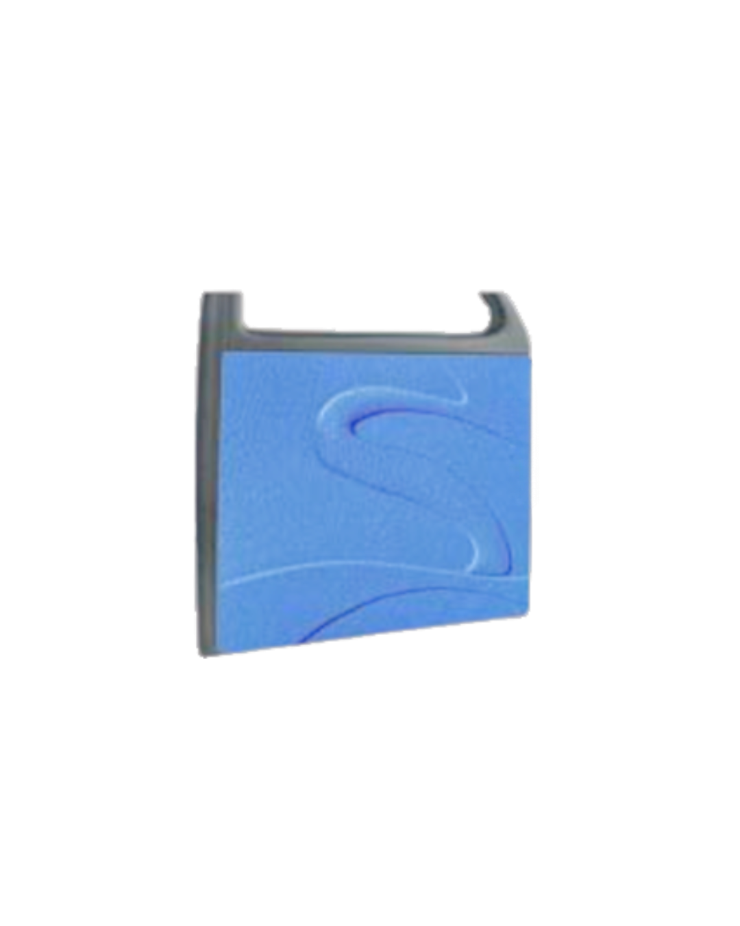 Universal 44 inch by 32 inch ABS door panel with 23 inch design, Bobeck style, no armrest — finished in blue with flowing S-curve groove detail