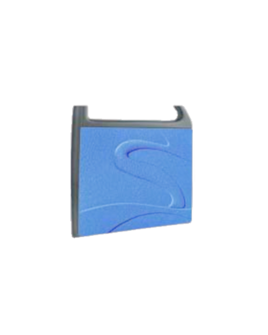 Universal 44 inch by 32 inch ABS door panel with 23 inch design, Bobeck style, no armrest — finished in blue with flowing S-curve groove detail