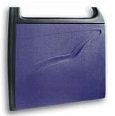 Universal 44 inch by 32 inch ABS door panel with 30 inch design, Catalina style, no armrest — finished in purple with sweeping curved groove detail