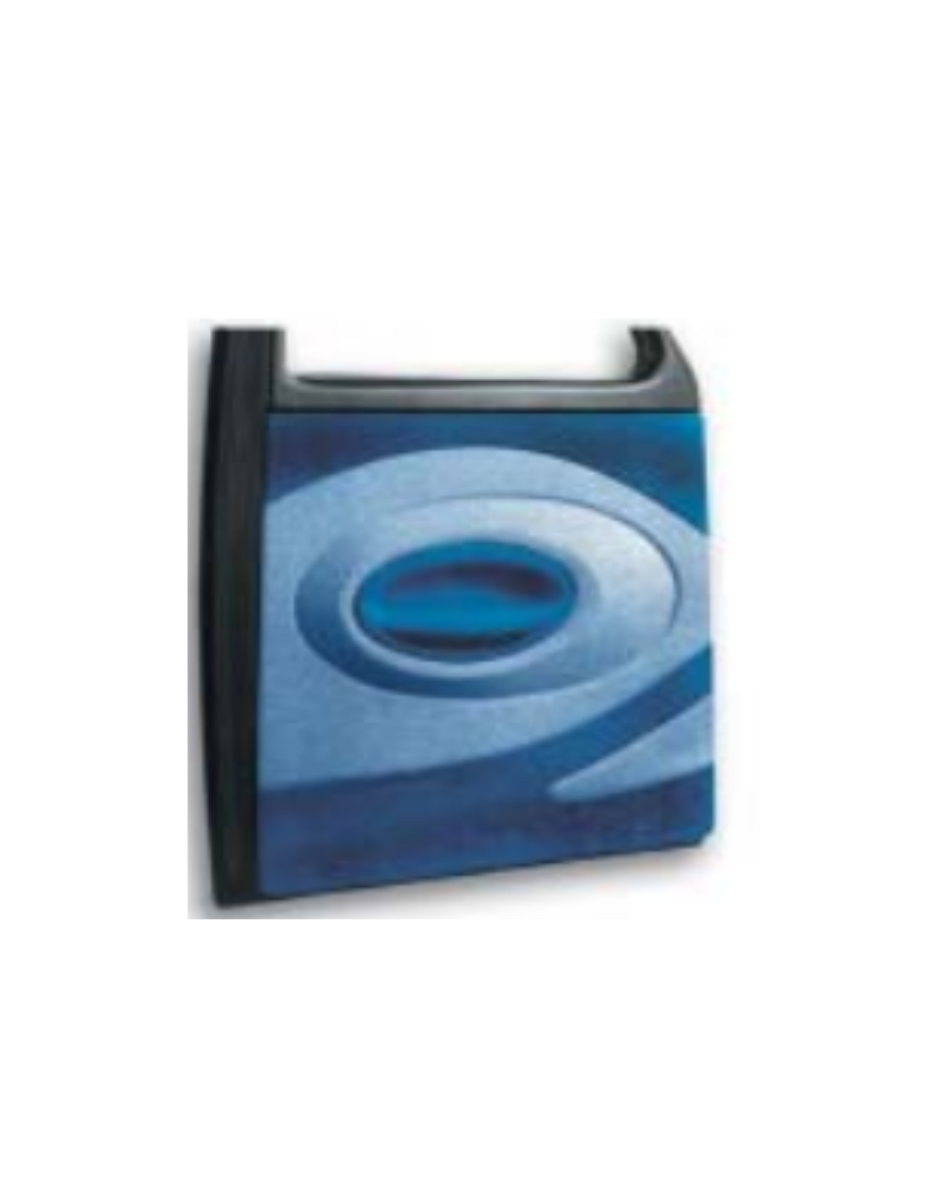 Universal 44 inch by 32 inch ABS door panel with 30 inch design, Newport style — blue and black finished panel showing molded armrest detail