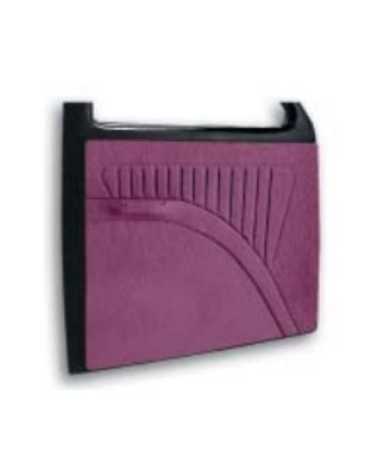 Universal 44 inch by 32 inch ABS door panel with 30 inch design, Youngster style — customer-installed example showing purple upholstered finish with molded design detail