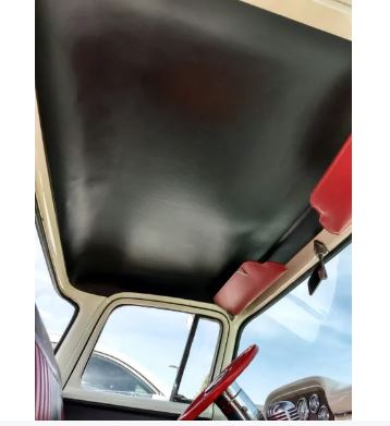 Interior view of a customer installed 1957–1960 Ford big‑window molded ABS headliner