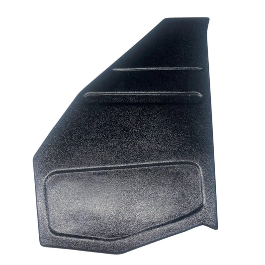 A black kick panel for a Chevrolet truck, featuring a smooth surface with no visible trim or attachments.
