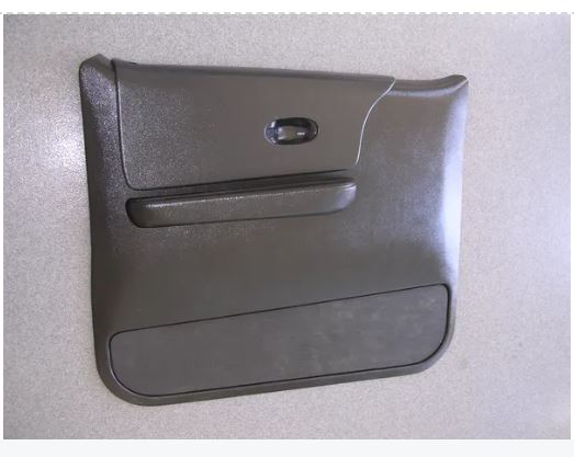 Black car door panel on a gray background