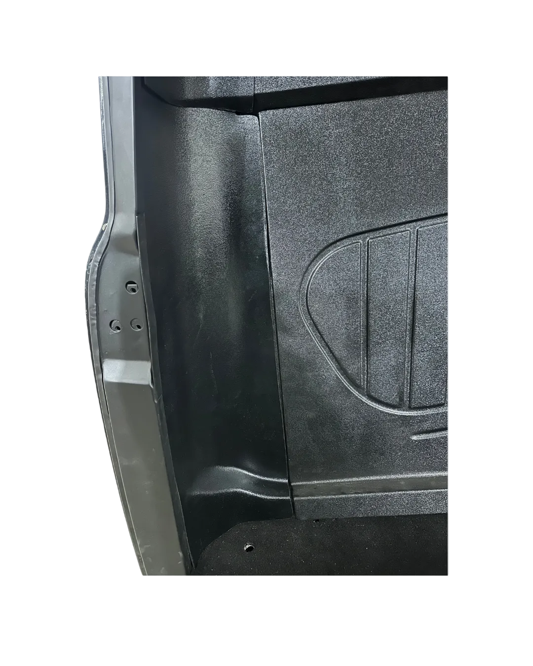 Close up of black rear cover panel