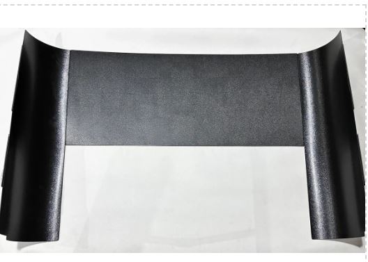 Rear cab surround center for 1948-1952 Ford Truck, with special corners for tank and gas filler tube hole, made of black ABS plastic.