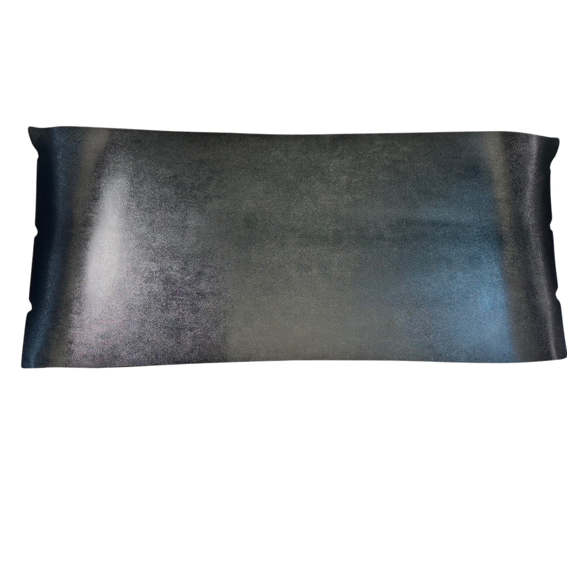 Rectangular black leather wallet on a white background