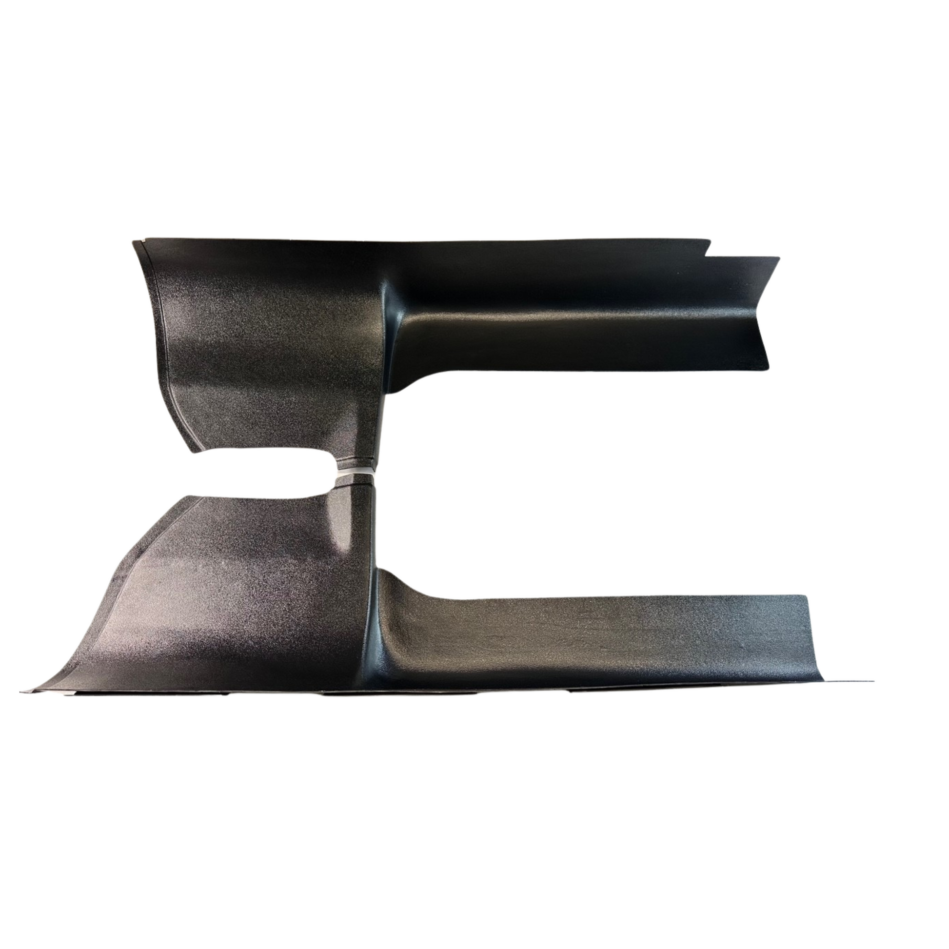 Black metal bracket on a white background