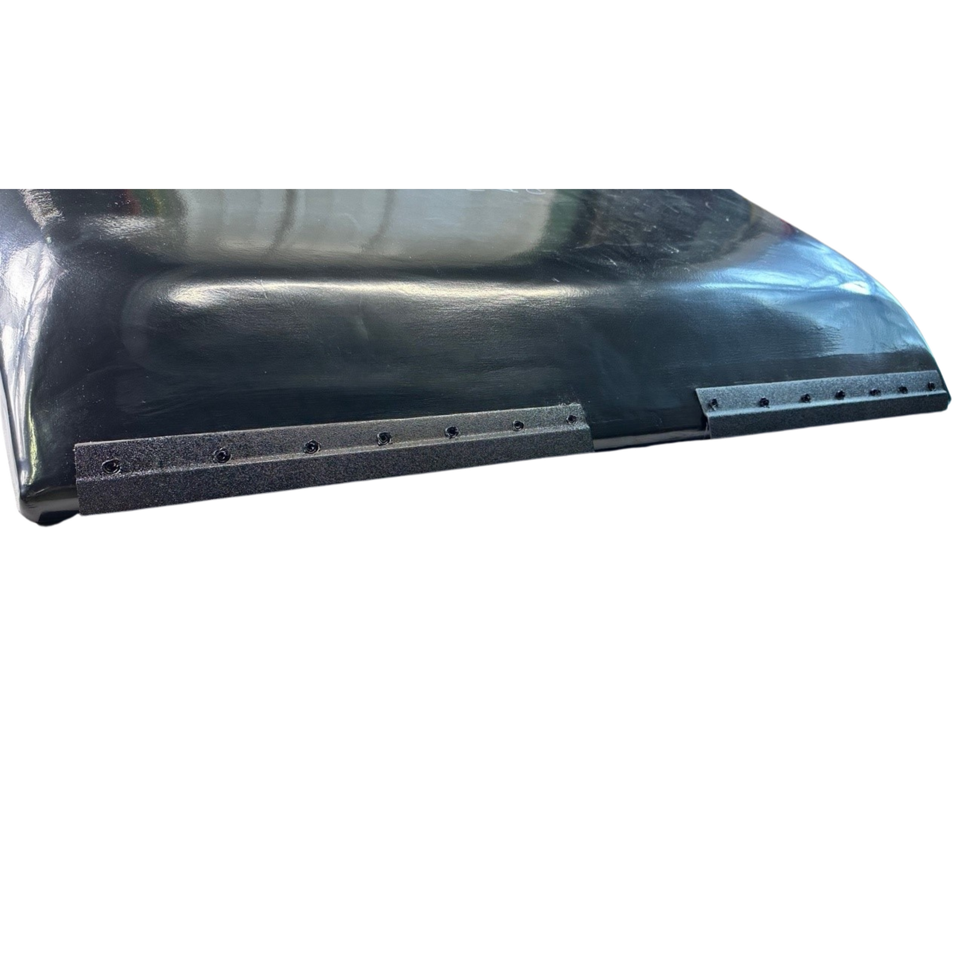 Black car fender on a white background