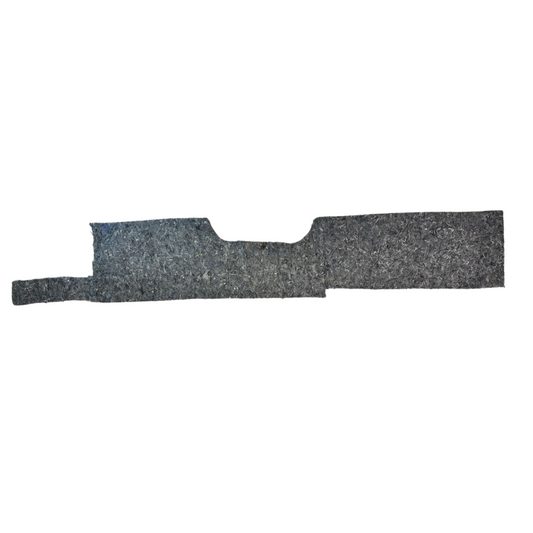 Car dashboard cover made of gray textured material on a white background