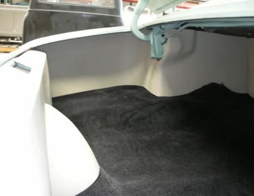 Installed ABS trunk panel — Driver Side corner detail for 1967 Chevrolet Camaro Coupe trunk kit
