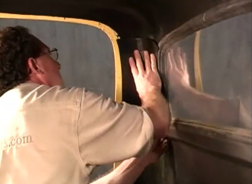 Load video: Blaine installs a Ford headliner kit, which is the same principal of kits designed for Chevrolets and Studebakers as well.